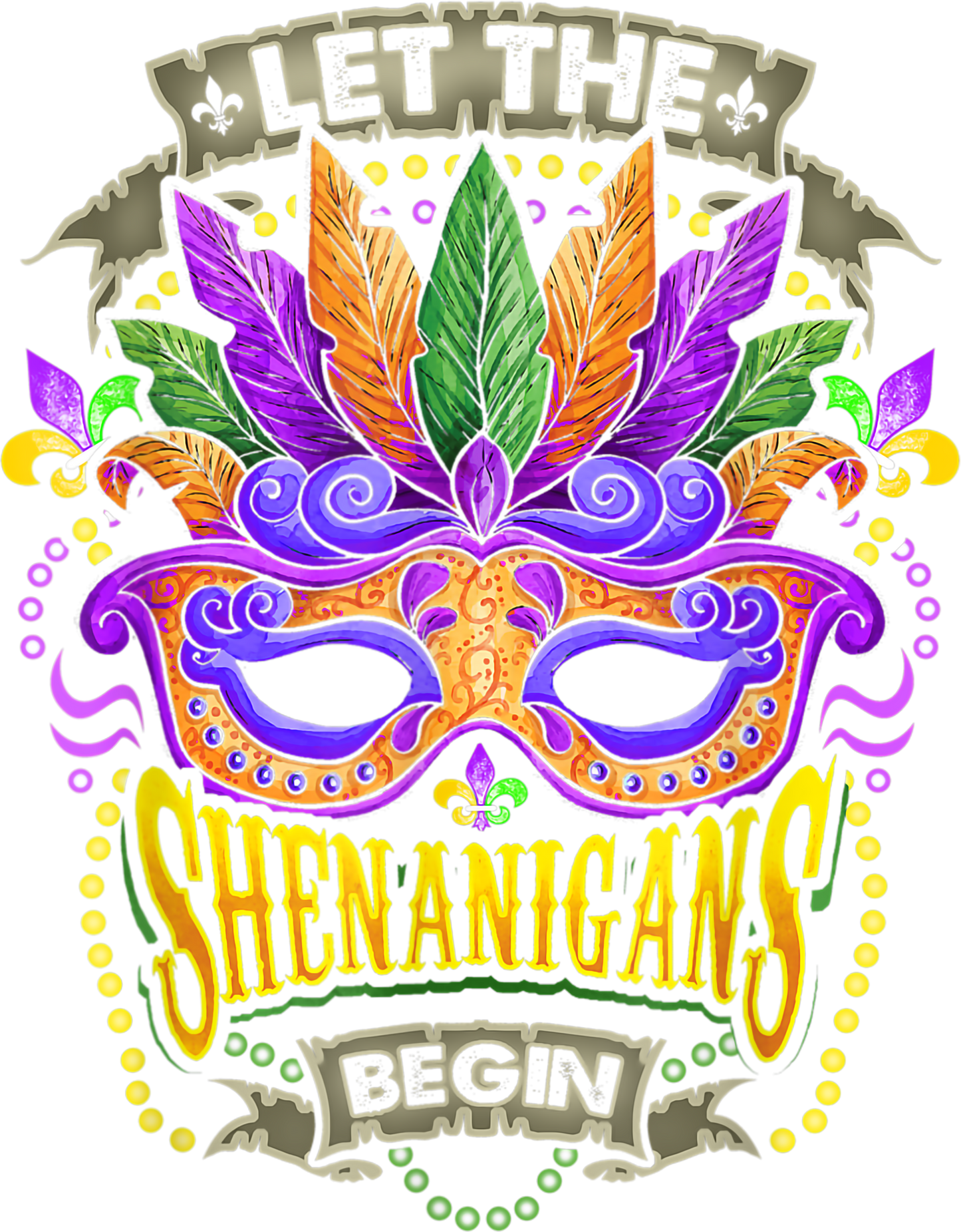 Mardi Gras 552 - Mardi Gras   Let The Shenanigans Begin   Mask Costume T Shirt