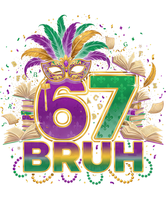 Mardi Gras 171 - 67 Meme Gen Alpha Slang Funny Mardi Gras Six Seven Book Sweatshirt