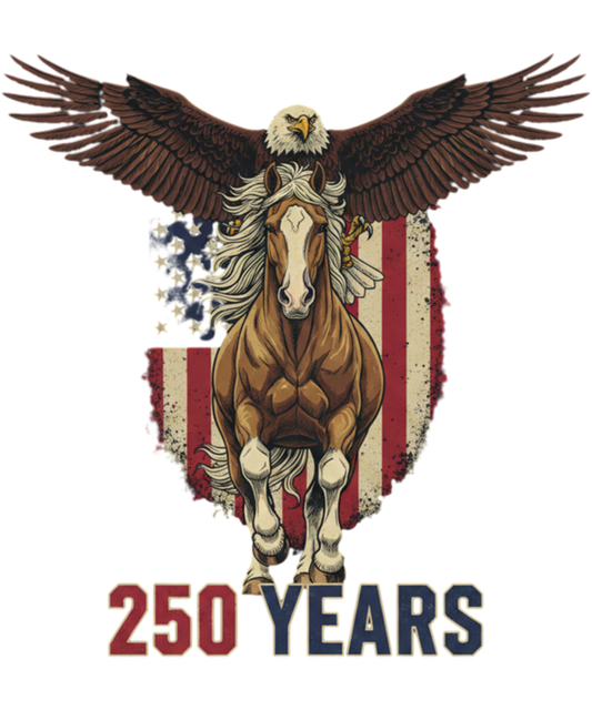 4th of July 548 - Usa 250th Anniversary Bald Eagle & Clydesdale Long Sleeve T Shirt