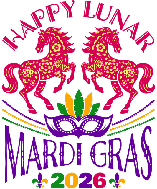 Mardi Gras 442 - Happy Lunar Mardi Gras 2026 Chinese New Year Sweatshirt
