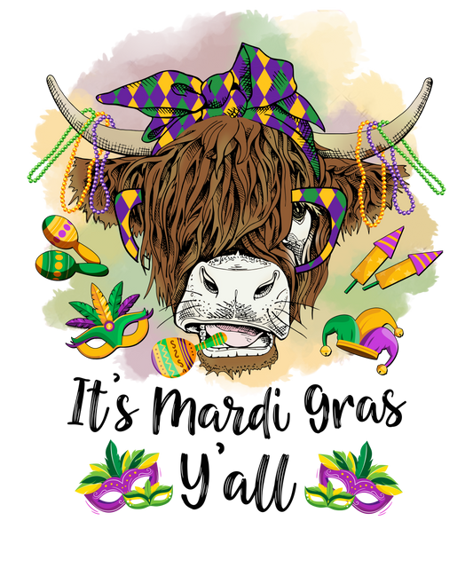 Cow Lover It's Mardi Gras Yall
