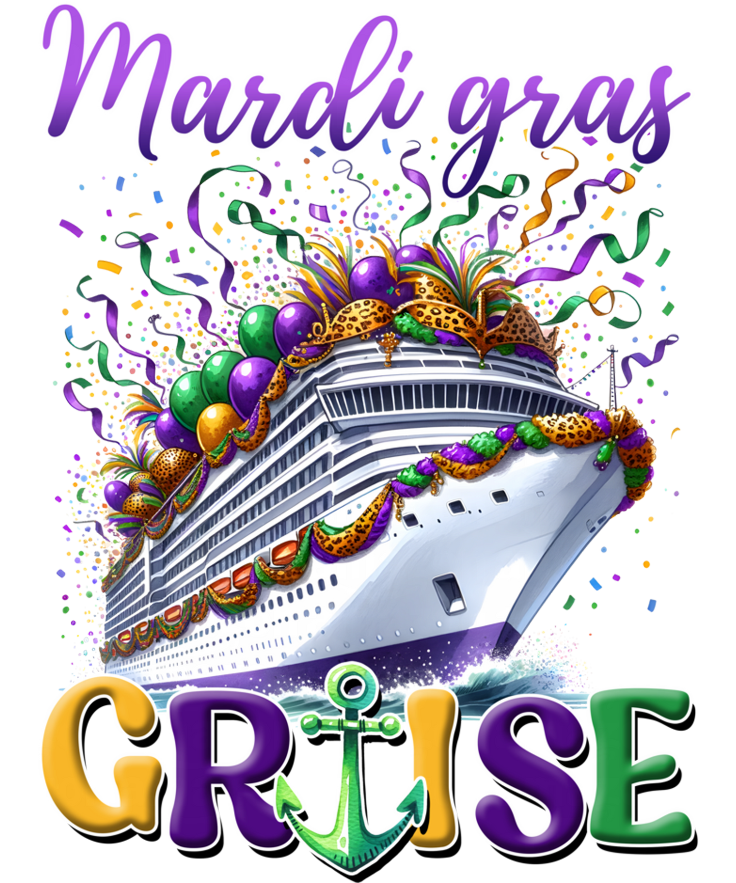 Mardi Gras 598 - Mardi Gras Cruise Crew 2026 Family Friend Group Vacations Sweatshirt (2)