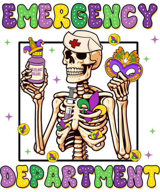 Mardi Gras 639 - Mardi Gras Nurse Nursing Fat Tuesday Emergency Department Sweatshirt