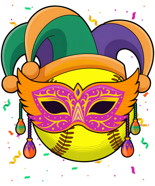 Mardi Gras 1013 - Softball Mardi Gras Jester Hat Costume Carnival Women Men Sweatshirt