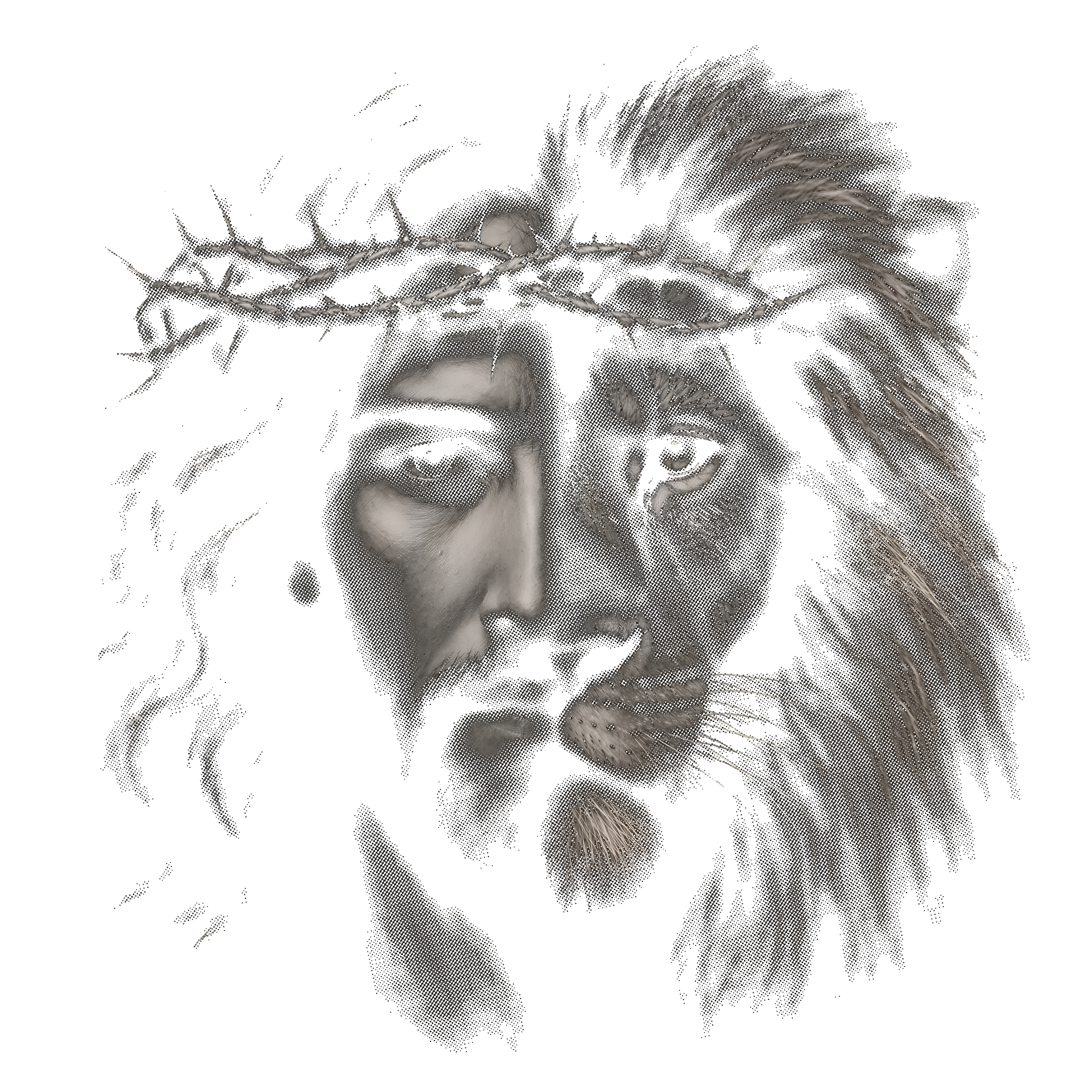 Randomness 899 - Jesus Lion Halftone