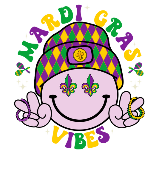 Mardi Gras 677 - Mardi Gras Vibes Smile Face Carnival Costume