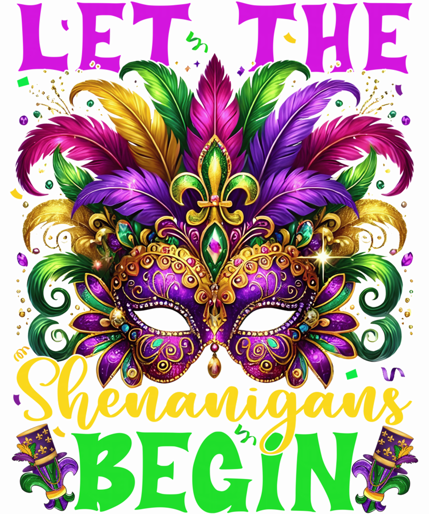 Mardi Gras 514 - Let The Shenanigans Begin Mardi Gras Masked Girl Women Kid Sweatshirt