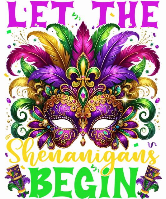 Mardi Gras 514 - Let The Shenanigans Begin Mardi Gras Masked Girl Women Kid Sweatshirt