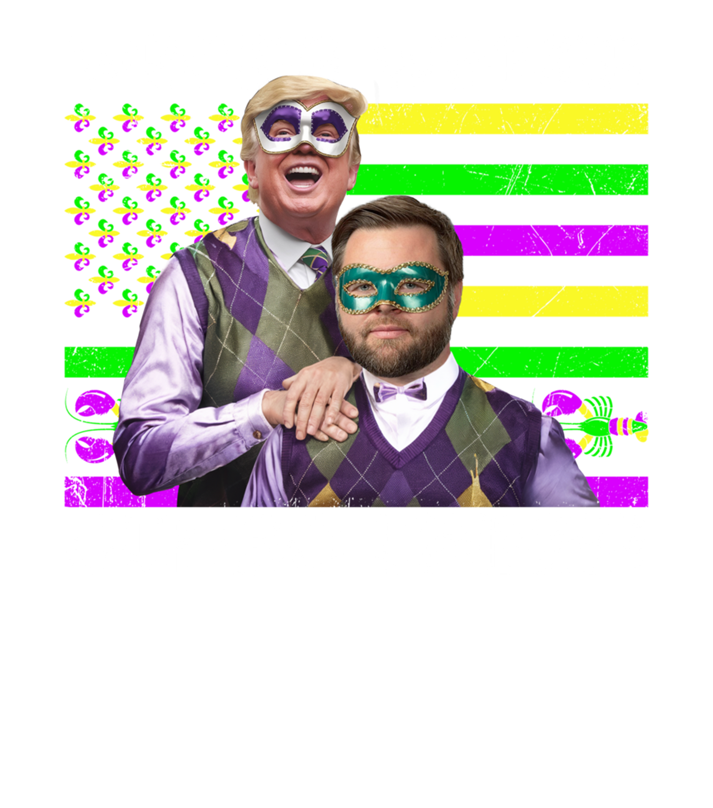 Mardi Gras 838 - Merch Funny Trump Vance Bros Winner Winner Gumbo Dinner Mardi Gras Long Sleeve T Shirt