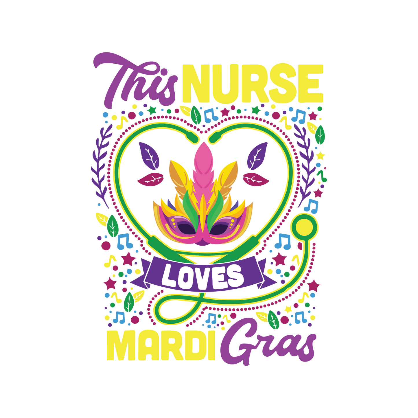 Mardi Gras 1023 - This Nurse Loves Mardi Gras Svg For Cricut Sublimation Files Graphic Design