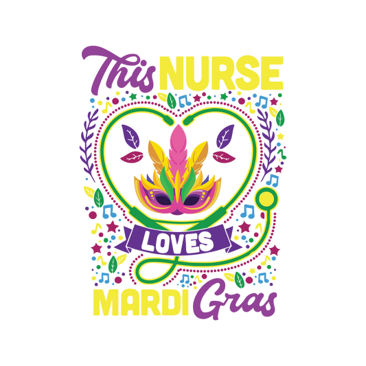 Mardi Gras 1023 - This Nurse Loves Mardi Gras Svg For Cricut Sublimation Files Graphic Design
