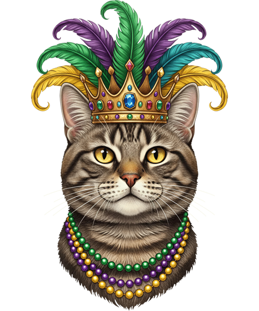 Mardi Gras 411 - Funny Mardi Gras Cat Beads New Orleans Carnival Cat Lovers Sweatshirt